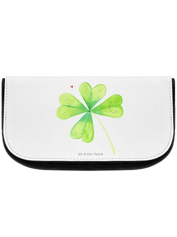 Kosmetiktasche Blume Kleeblatt ohne Spruch in Weiß