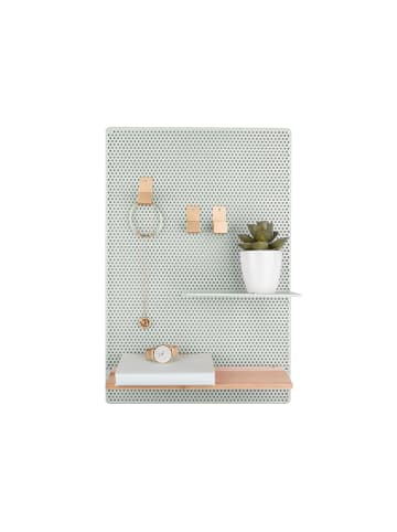 Notiztafel PERKY MESH, Regale + Haken in Pfefferminzgrün, 52 x 35 cm