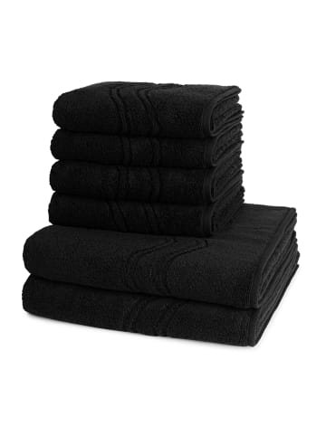 4 X Handtuch 2 X Duschtuch im Set Cashmere feeling in Schwarz