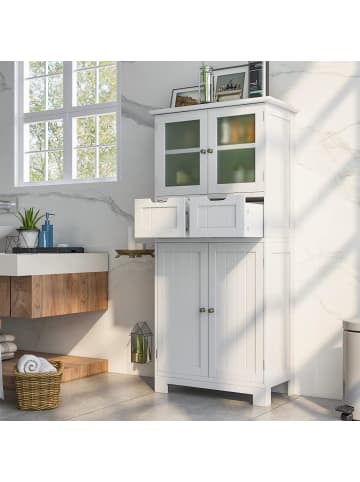 Badschrank mit 2 Schubladen in Weiß