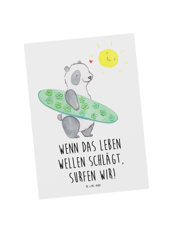 Postkarte Sommer Wellen Surf mit Spruch in Weiß