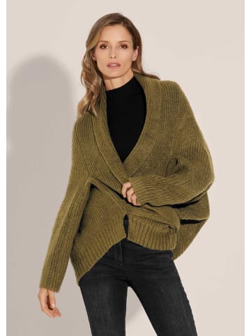 Oversized Cardigan mit Stehkragen in fango / melange