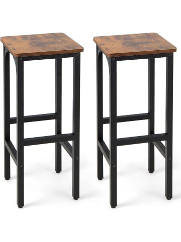 2er Set Barhocker in Braun
