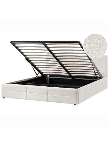 3-tlg Doppelbett MASSOGNES in Weiß/Schwarz