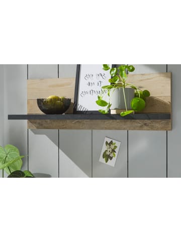 Wandregal Used Wood hell, anthrazit, Küchenregal 90 cm