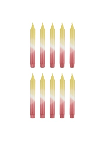 Butlers Stabkerze DIP-DYE 10er-Set in Gelb / Pink