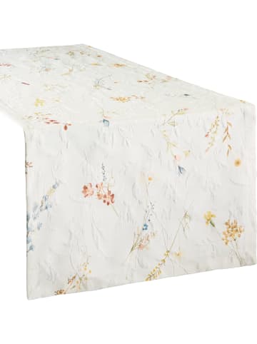 Baumwolle, Jacquard Tischläufer Flam in creme