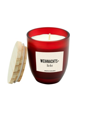 Kerze Weihnachtslicht 100% Sojawachs 7x8cm in Rot - 7x7x8