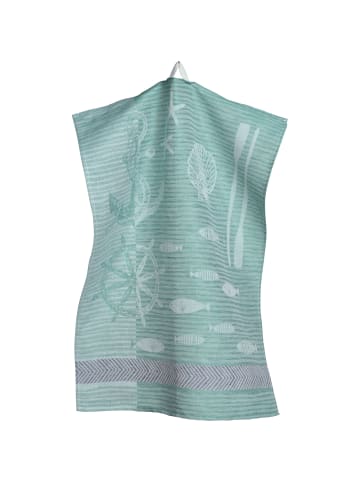 Jacquard, Halbleinen, Leinen/Halbleinen Geschirrtuch im 2er-Pack Nautica in jade