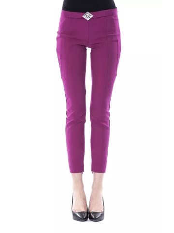 Lila Polyester Damen Hose