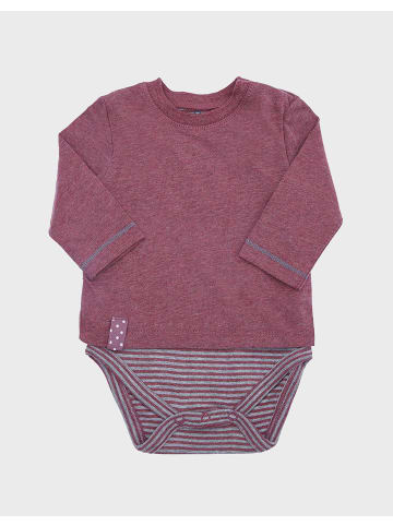 Baby Langarm-Bodyshirt in Bordeaux Melange