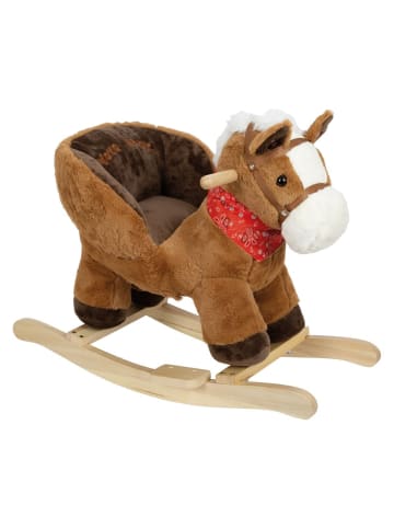 Schaukelpferd mit Sitzschale und Sound in brown