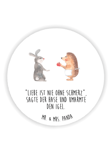 Magnet Hase Igel mit Spruch in Weiß