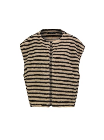 Weste in stripes: chocolate brown-light beige