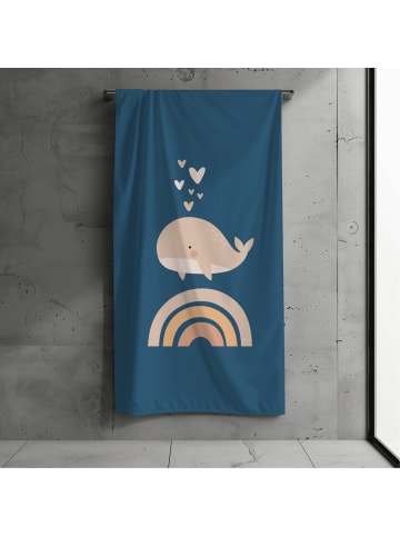 Badetuch / Strandtuch "Wal" 70x140 cm in Blau