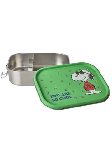 Snoopy Große Edelstahl Brotdose in grün