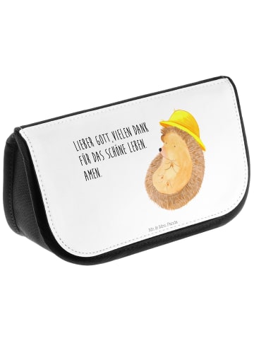 Kosmetiktasche Igel Beten mit Spruch in Weiß