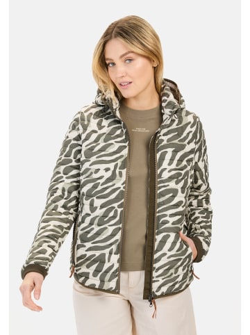 Steppblouson mit Animal Print in Grün-Weiß
