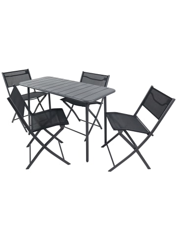 5 tlg. Bistroset Balkonset Gartenset Sumila 110x55 in Schwarz