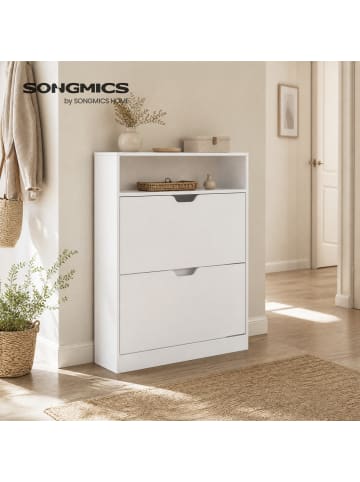Schuhschrank Custos in Weiß - (B)80 x (H)102 x (T)24 cm