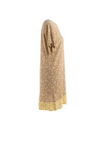 Beige Viskose Damen Kleid