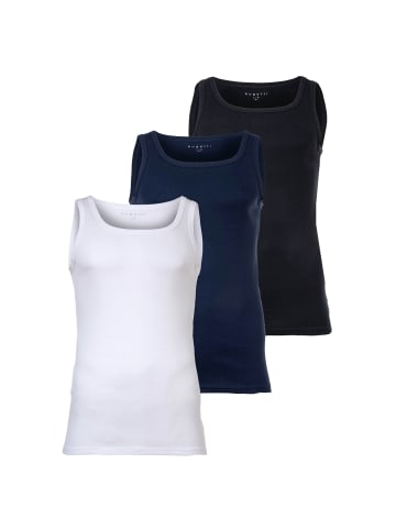 Unterhemd 3er Pack in Schwarz/Blau/Weiß