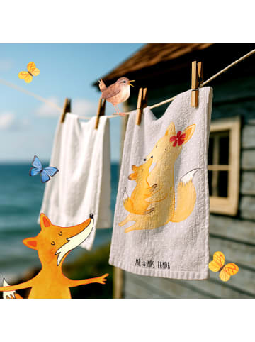 Gästehandtuch Fuchs Mama ohne Spruch in Grau Pastell