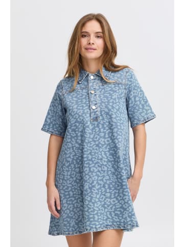 Kleid PXJANNAH A-shape in Blue Leopard Print