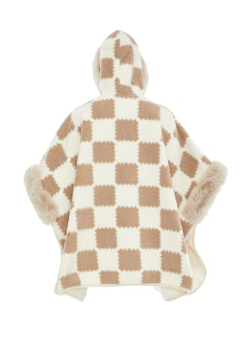 Women Poncho in Beige Wollweiss
