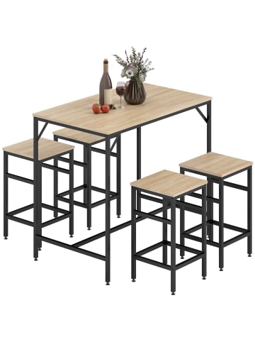 Bartisch-Set in Eiche 100L x 60B x 88H cm