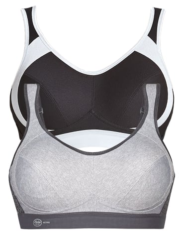 Sport BH extreme control in heather grey schwarz