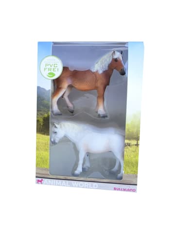 Animal World 2 Pferde Figuren Haflinger Camargue PVC-frei Kinder in mehrfarbig