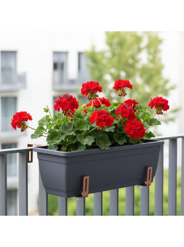 4 x Blumenkastenhalter in Hellbraun