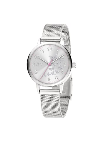 Armbanduhr The Cool Mesh Silver Butterfly in silber