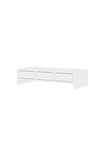 Monitorständer in Weiß - (B)51 x (H)12,5 x (T)24 cm