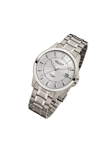 Analog-Armbanduhr Regent Titan-Uhren silber mittel (ca. 39mm)