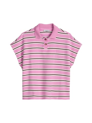 Gestreiftes Poloshirt wide in Light Pink