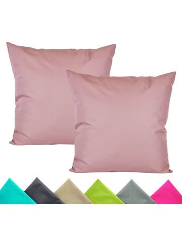 2er Set Outdoor Kissenhülle 40x40cm Uni in Altrosa