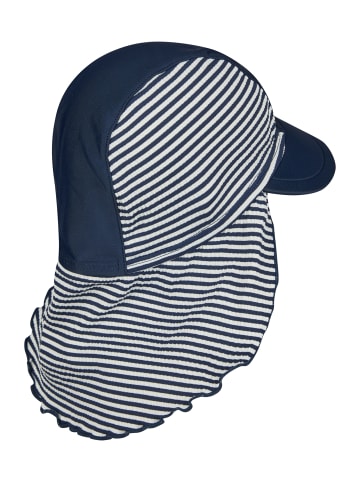 Bademütze mit Nackenschutz Hai in marineblau