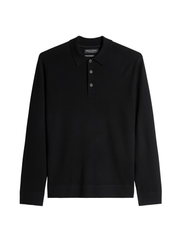 Strick-Poloshirt regular in Schwarz