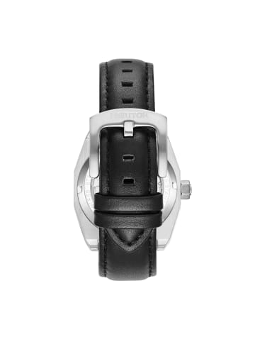 Elliott Lederarmbanduhr in Silver/Black/Black