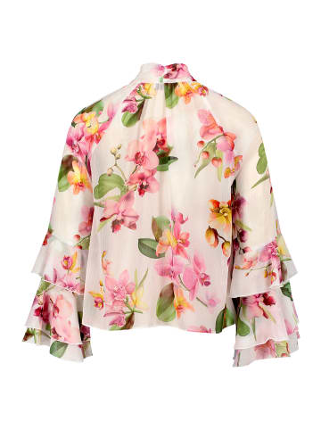 Chiffonbluse mit Volant in Cream/Rosé