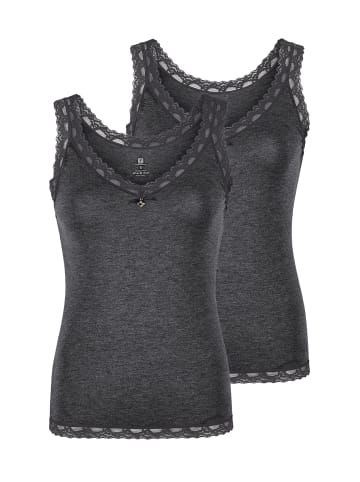 2er Pack Damen Top in dark grey