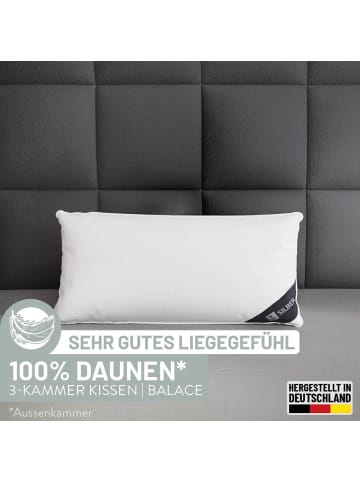 Daunenkissen 3-Kammer "Silber"  in weiß