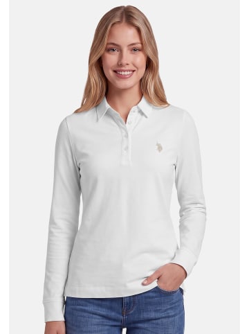 U.S. POLO ASSN. Damen Poloshirt Longsleeve P-076 in Weiss
