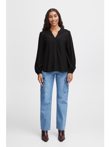 BYHABINE VNECK SHIRT - LIGHT WOVEN Regular fit in Black