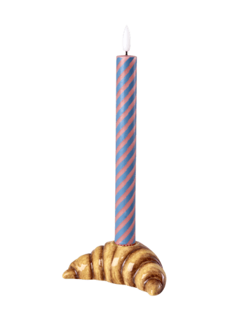 Keramik Kerzenhalter Croissant in braun