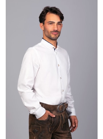 Edelnice Trachtenhemd Simon blau in weiß