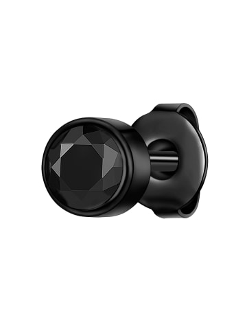 Ohrstecker aus Edelstahl mit Zirkonia in schwarz