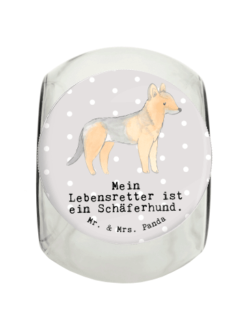 Leckerli Glas Schäferhund Lebensretter mit Spruch in Grau Pastell